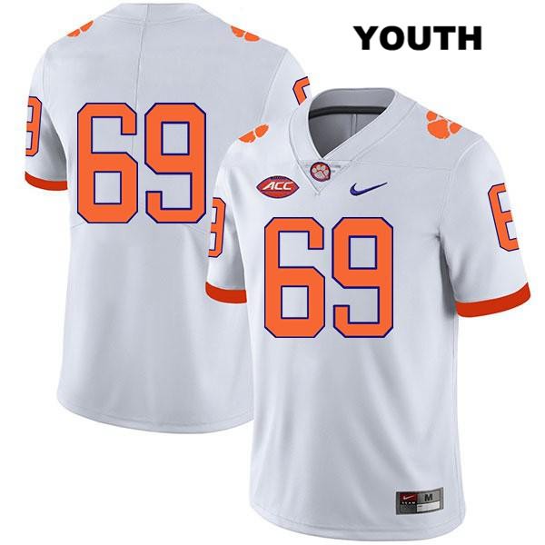 Youth Clemson Tigers #69 Marquis Sease Stitched White Legend Authentic Nike No Name NCAA College Football Jersey MPX2646DX